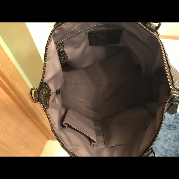 Coach Caviar Grain Mickey Satchel - Gunmetal - Picture 5 of 8